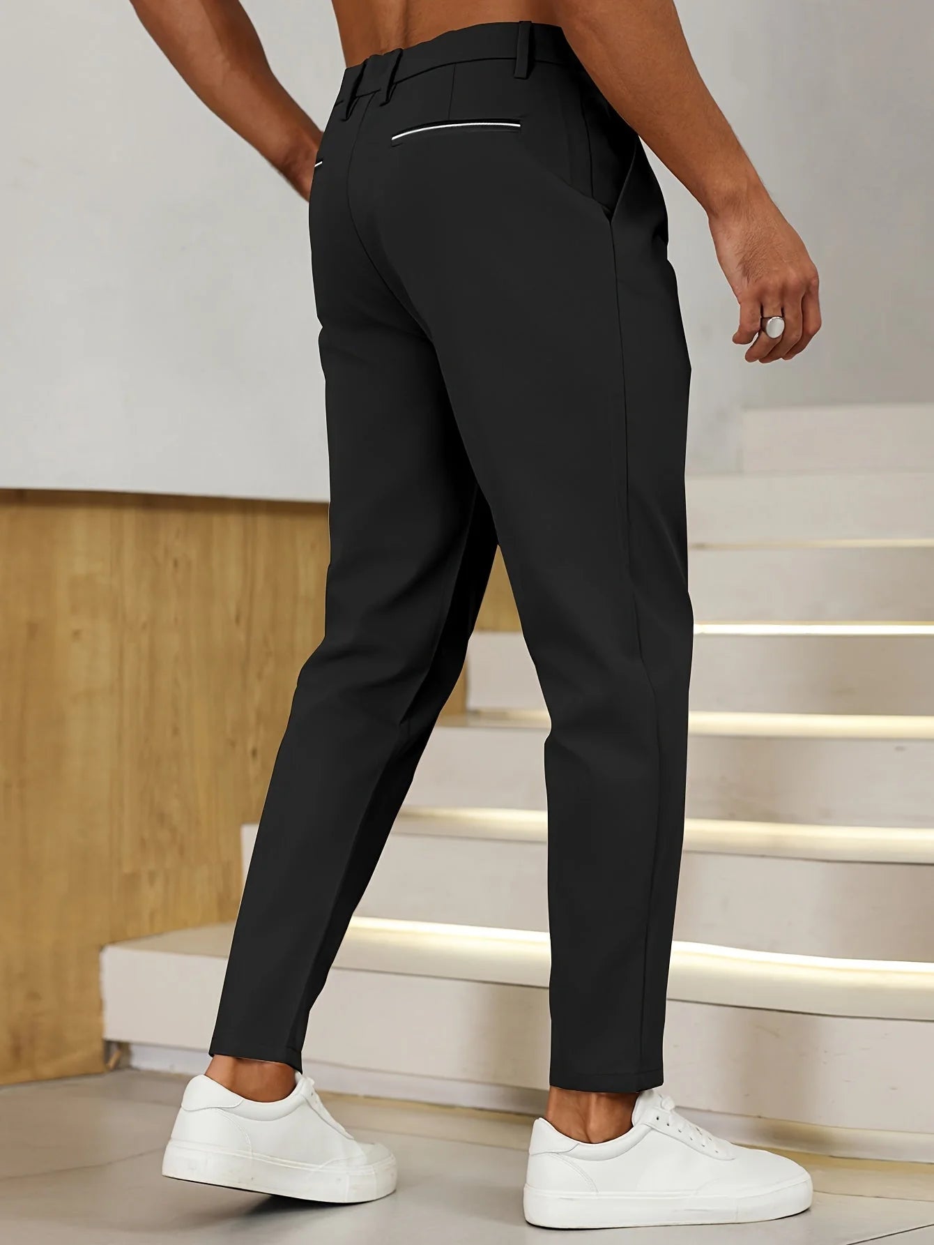 Pantalon Business Casual Avec Taille Haute Et Plis Pour Homme | Idéal Pour Le Bureau Ou Les Sorties Décontractées