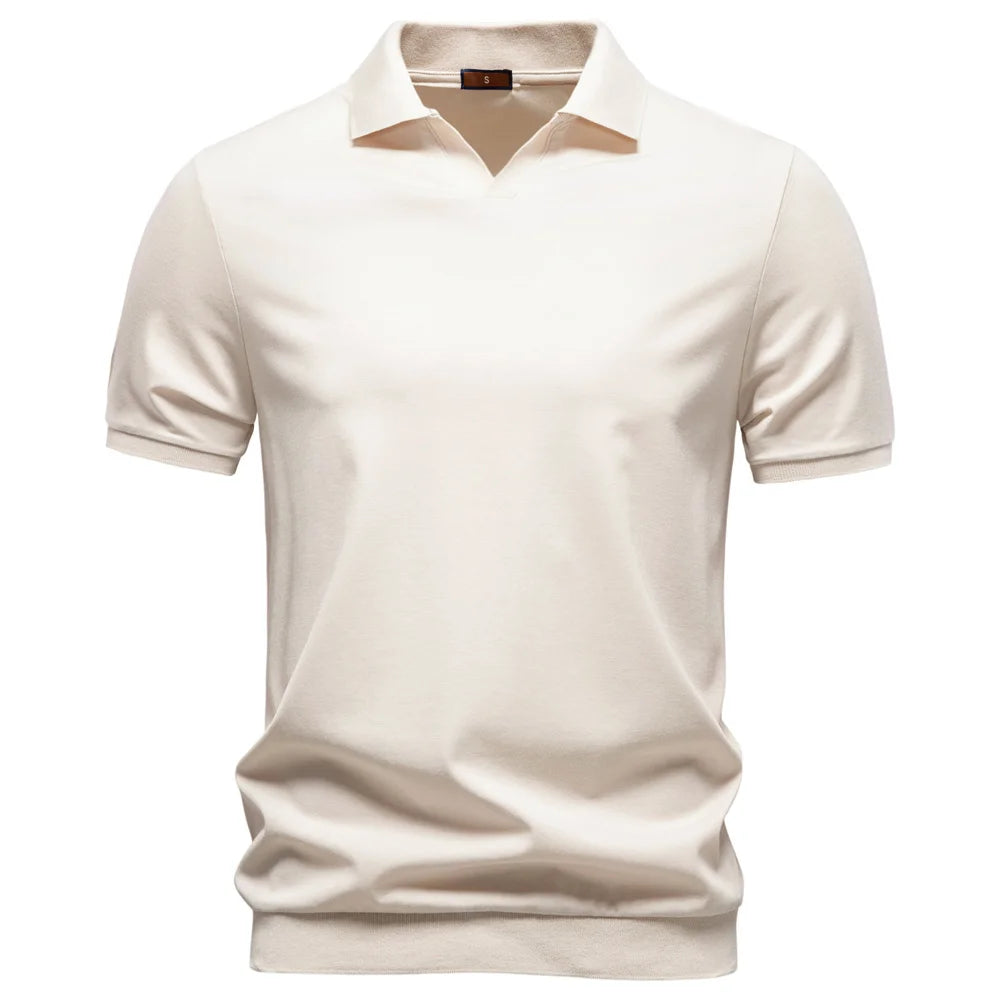 Men'S Breathable Silky Polo Shirt Solid Color Soft Skin-Friendly Casual Cool Old Money Style Male Polo Shirts